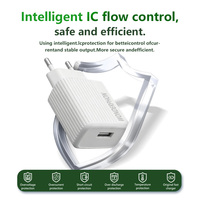 Adaptateur secteur USB-A PD 3.0 12W 2.4A en gros, protection multi-sécurité, chargeur de voyage universel 100-240V, chargeur personnalisé OEM