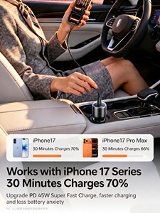 UGREEN EC501 45W ที่ชาร์จในรถยนต์ USB-C เดี่ยว PD PPS อะแดปเตอร์จุดบุหรี่ในรถยนต์สำหรับชาร์จเร็วสำหรับโทรศัพท์มือถือ - Product Image 4