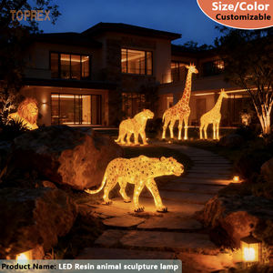 Sculpture Animale LED en <span class=keywords><strong>Fibre</strong></span> de Verre Durable, Motif Artistique Décoratif, Éclairage pour Festival, Zoo, Parc, Jardin, Paysage, Nouvel An - Product Image 2