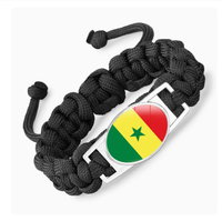 Bracelet en paracorde réglable de style occidental avec drapeau espagnol, drapeaux nationaux et logos de clubs de football européens