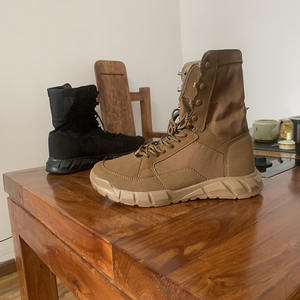 <span class=keywords><strong>Botas</strong></span> de Cuero de Media Caña Tácticas de Combate con Punta de Acero para Hombre y Mujer, Zapatos de Seguridad para Senderismo en Desierto - Product Image 4