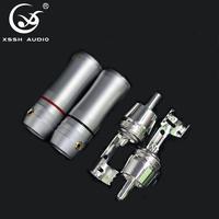 Konektor RCA Jack YIVO XSSH Audio Speaker OEM ODM Sistem HIFI DIY Kuningan Berlapis Perak Audio Male RCA Plug Connector untuk Kabel DIY Maksimal 8MM