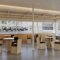 Comptoir de bar pour café, design conteneur, kiosque noir, présentoir original pour la décoration de café, pâtisserie, salon de thé