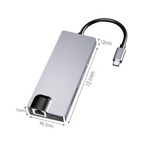 Hot bán Type-<span class=keywords><strong>C</strong></span> Splitter HD TV 4K <span class=keywords><strong>Thunderbolt</strong></span> 3 Docking Station máy tính xách tay <span class=keywords><strong>Adapter</strong></span> <span class=keywords><strong>USB</strong></span> <span class=keywords><strong>C</strong></span> HUB - Product Image 5