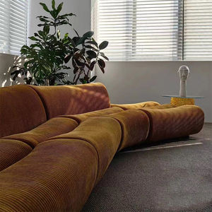 Conjunto de Sofás Curvos de Tela con Forma Semicircular y Relleno de Espuma para Sala de Estar, Villa, Vestíbulo de Hotel - Product Image 4