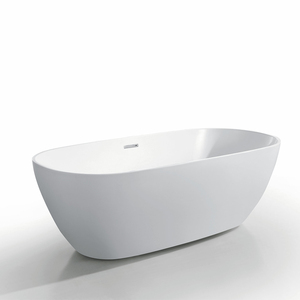 Bañera Acrílica Ovalada Blanca Independiente, Moderna, Ecológica, con 10 Jets, Garantía de 5 Años, Remodelación de <span class=keywords><strong>Baño</strong></span> de Lujo - Product Image 1