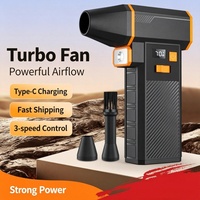 Soplador de Aire Recargable Dry130,000 RPM, Ecológico, Antipolvo, Potente Turboventilador, Ajustable y Sin Escalonamientos, para Hogar y Auto