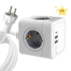 Good Quality EU Standard Power Strip Sweden Mobile Mobile phone <b>plug</b> Usa Extension Socket 16A Verlengsnoer Eu Usb En Usb 6 Ldino - Product Image 1