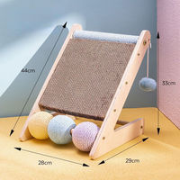 Griffoir pour chat en bambou avec jouet en sisal intégré, nid pour chat et structure d'escalade universelle pour toutes les saisons