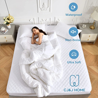 Protège-matelas Hygroscopique Imperméable en Bambou/Coton Haute Qualité Couleur Unie Technique Tricotée 300tc Pour la Maison