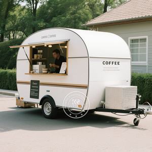 Cuisine mobile vintage entièrement équipée, remorque de café, chariot de vente de rue, camion de crème glacée en fibre de verre, pour snack et hot-dog. - Product Image 5