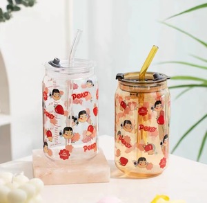 Mignon verre à haute teneur en borosilicate résistant à la chaleur peut paille tasse à boire - Product Image 3