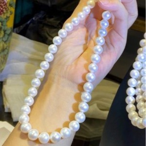 Zhuji Wholesale Natural Freshwater Pearl Necklace 9-10mm Round Micro Flaw Fashionable Hundred <b>Matching</b> Gift <b>Box</b> Certificate - Product Image 3