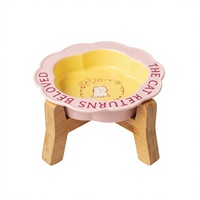 Bols en céramique solides portables surélevés pour petits chiens et chats, ensemble de supports inclinés pour aliments et eau, écologiques, pour usage extérieur