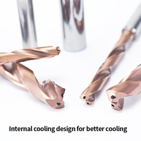 Forets hélicoïdaux en carbure à refroidissement interne haute précision, angle de pointe 144°, pour usages intensifs en usine de fraisage CNC, haute efficacité 3x/5x