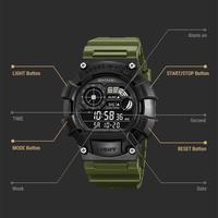 Montre-bracelet sport pour homme Skmei 2403, mouvement numérique, 5 ATM, montre en résine avec miroir, fonction de compte à rebours, montre LED, Reloj Masculino