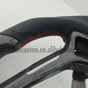 Practical Hot Sale Perforated Leather Carbon Fibre Red Top Stripe <b>Steering</b> <b>Wheel</b> Fit <b>for</b> Infiniti G27 G37 Car <b>Steering</b> <b>Wheel</b> - Product Image 6