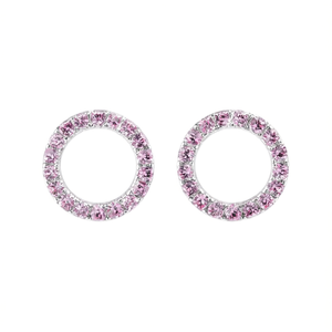 Classici orecchini con diamanti rosa da donna, diamanti naturali rotondi fantasia, montatura in rame, modello E1823 - Product Image 1