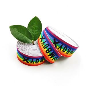 Elastic Band Custom Jacquard Elastic Waistband Spandex/Nylon Rainbow Color Woven <b>Webbing</b> for Home Textile Garment Bags Use - Product Image 1