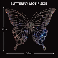 Transferts de strass de qualité supérieure, motif papillon en cristal AB DMC de haute qualité, technique de pose à chaud