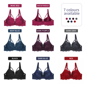 Binnys Soutien Gorge Grande Femme Son Bonnets Miếng Bọt Biển Mỏng Lớn Đầy Đủ Cup Cộng Với Kích Thước Ren Đẩy lên Liền Mạch Underwire Áo Ngực Cho Phụ Nữ - Product Image 6