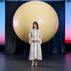 Vestido Abaya de Poliéster con Encaje Estampado Personalizado de Lujo para Mujeres Musulmanas, Proveedor Mayorista - Product Image 3