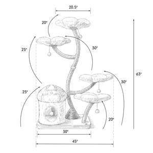 Çiçek kedi tırmalama sütunu tırmanma çerçeve ağaç evi Modern lüks kule tırmalama sütunu kedi ağaçları & <span class=keywords><strong>Scratcher</strong></span> ahşap kedi ağaçları - Product Image 4