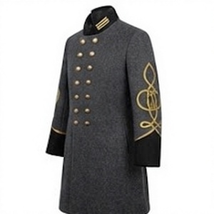 Abrigo Gris Histórico para Hombre, Estilo Frock, Doble Botonadura, Uniforme Histórico, Disfraz para Exteriores - Product Image 2