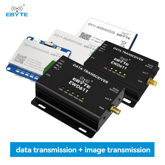 Ebyte ODM EWD611 Long-distance Data Transmission + Image Transmission Radio Wireless Module 868/915MHz 20/33dBm RS485 UART/PHY