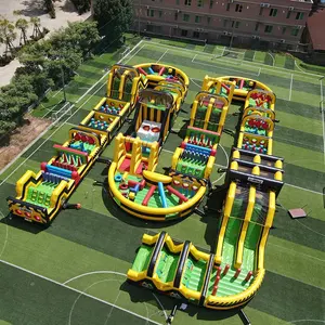 1500sqm raksasa anak-anak & dewasa raksasa tiup tema taman dengan pop rintangan kursus di dalam dari Cina inflatable pabrik