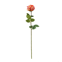 Rose artificielle en soie à tige unique, fleur de rose en tissu au toucher réel, rose rouge rose blanche artificielle pour la décoration de mariage et de la maison