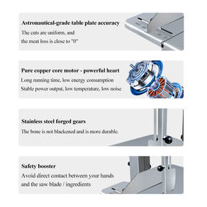 Scie à ruban à viande Xibao pour usage domestique et commercial, broyeur <span class=keywords><strong>d</strong></span>'os, <span class=keywords><strong>d</strong></span>échiqueteur <span class=keywords><strong>de</strong></span> viande congelée, utilisation en restaurant, composant principal du moteur - Product Image 5