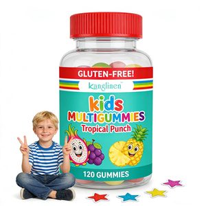 OEM Private Label Health Food Natural Flavors Ropical Punch Vegan 120 Kids <strong>Multivitamin</strong> Gummies Supplement - Product Image 1