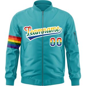 Custom Bomber Jacket Lightweight Full Zip Windbreaker Personalized Stitched Name Number Unisex Adult Casual Spring PU Fabric - Product Image 1