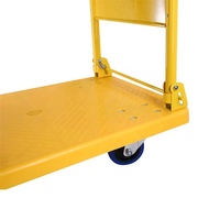 Carretilla Plegable de Mano de Color Amarillo con Capacidad de Carga de 200 kg y Dimensiones de 50x70 cm