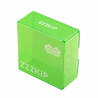 Boîtier mince transparent vert en PET pour mini-écouteurs avec détail saillant visible, boîte d'emballage pour accessoires numériques 3C, boîte de voyage transparente