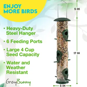 Кормушки для семян диких птиц, подвесные пластиковые кормушки для сада с защитой от белки, для украшения двора, 1 покупатель
