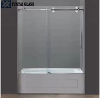 Conception de salle de bains sans cadre super créative charnière à fermeture en douceur porte de douche en verre trempé panneau de verre de douche à l'italienne