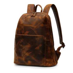 Brown Leather <b>Backpack</b> for <b>Women</b> with <b>Large</b> Capacity Storage Stylish Travel and Daily Use Design Comfortable Carrying Experience - Product Image 1