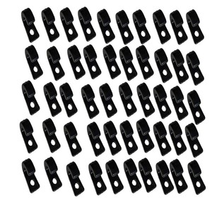 Eye Slip <b>Hook</b> Plastic Black 50 Pcs J Type For Outdoor Kayak Tent Gear - Product Image 1