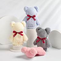 Serviette en peluche ours doux velours corail main et visage gant de toilette ensemble cadeau de mariage à la mode