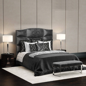 <span class=keywords><strong>Lit</strong></span> queen avec tête de <span class=keywords><strong>lit</strong></span> laquée italienne de luxe et ensemble de meubles de chambre assortis - Product Image 2