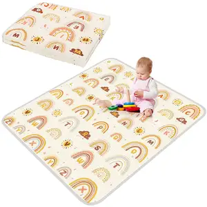 Machine Washable Baby Play Mat Baby Playpen Mat Extra Large Foldable Baby Play Mats for Infants Toddler Playing Rug Pad