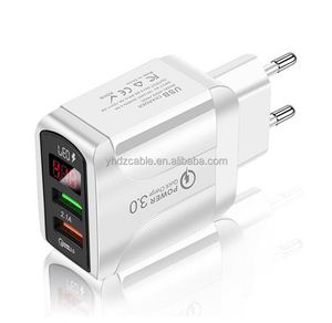 Dual <b>USB</b> Fast Charger with Digital Display Smart Travel Charger <b>Adapter</b> Compatible with US/EU/UK <b>Plugs</b> for Phones Tablets - Product Image 5