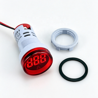 Meteran Panel Digital AD16-22DSA Akurasi Tinggi, Amperemeter 22MM, Pengukur Arus 0-100A, Indikator LED Lampu Pilot Merah Kuning Hijau Putih