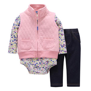 Conjunto de 3 Piezas de Ropa para Niños y Niñas, Chaqueta con Capucha de Algodón de Manga Larga, Mono y Pantalones, Chaleco, Conjuntos de Ropa para Bebés - Product Image 3