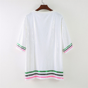 Fashion Green <strong>Pink</strong> Aka Sorority Apparel Sequin T Shirt <strong>Dress</strong> Custom Oem Casual <strong>Dresses</strong> - Product Image 3