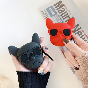 Custodie per cuffie per cani <span class=keywords><strong>Bulldog</strong></span> <span class=keywords><strong>francese</strong></span> simpatico cartone animato per Airpods Pro custodia morbida per ricarica wireless per Airpods 1 2 cover per auricolari - Product Image 3