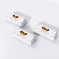 Vente en gros de boîtes à emporter de qualité alimentaire, plateau en carton OEM pour sandwich gaufré personnalisé, boîtes à hot-dog, boîte d'emballage alimentaire