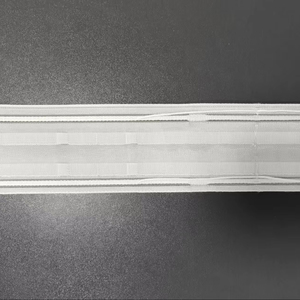 Ruban de plissage moderne en polyester pour rideaux, plissé crayon avec cordon de serrage et poches à crochets, pour tringles à rideaux, longueur personnalisée, blanc - Product Image 4